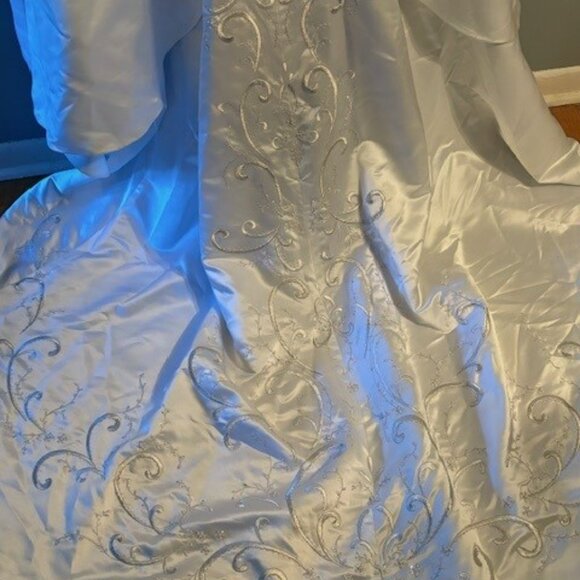 David’s Bridal Michaelangelo/T8589 Strapless Beaded Wedding Dress - Picture 6 of 10